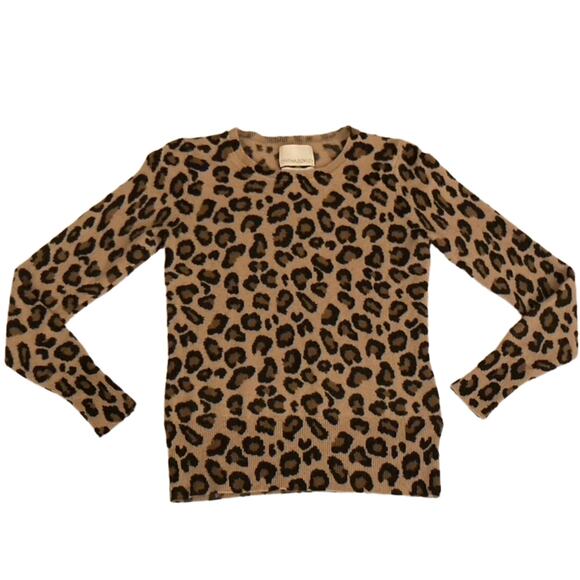 Beautiful Cynthia Rowley 2 Ply Cashmere Leopard Print Sweater, Small, Perfect! - Picture 6 of 7